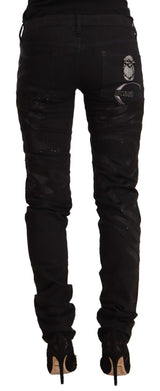 Eleganti jeans abbelliti in fit nero