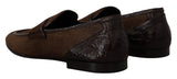 Elegante braune Caiman -Leder -Ladungsstoffe