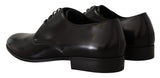 Elegantes zapatos Derby de cuero negro