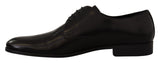 Elegante schwarze Leder -Derby -Schuhe