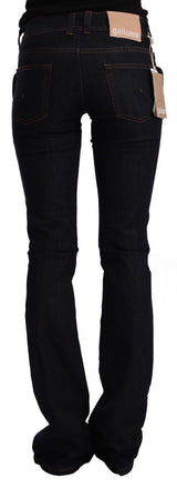 Chic Flared Mid-Taist Black Jeans