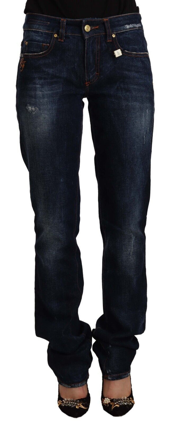 Schicke mittlere Taille Straight Cut -Jeans