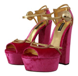 Ethereal Pink Velvet Crystal Sandals