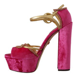 Ethereal Pink Velvet Crystal Sandals