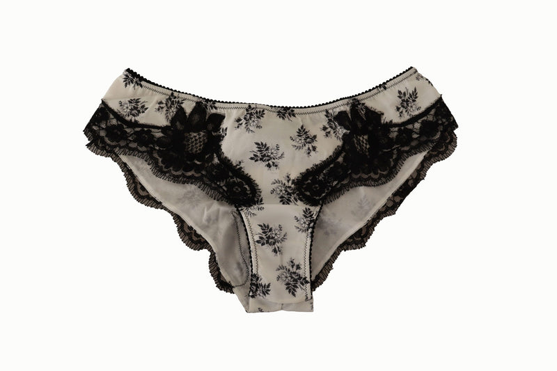 Briefs en soie en dentelle blanche élégante