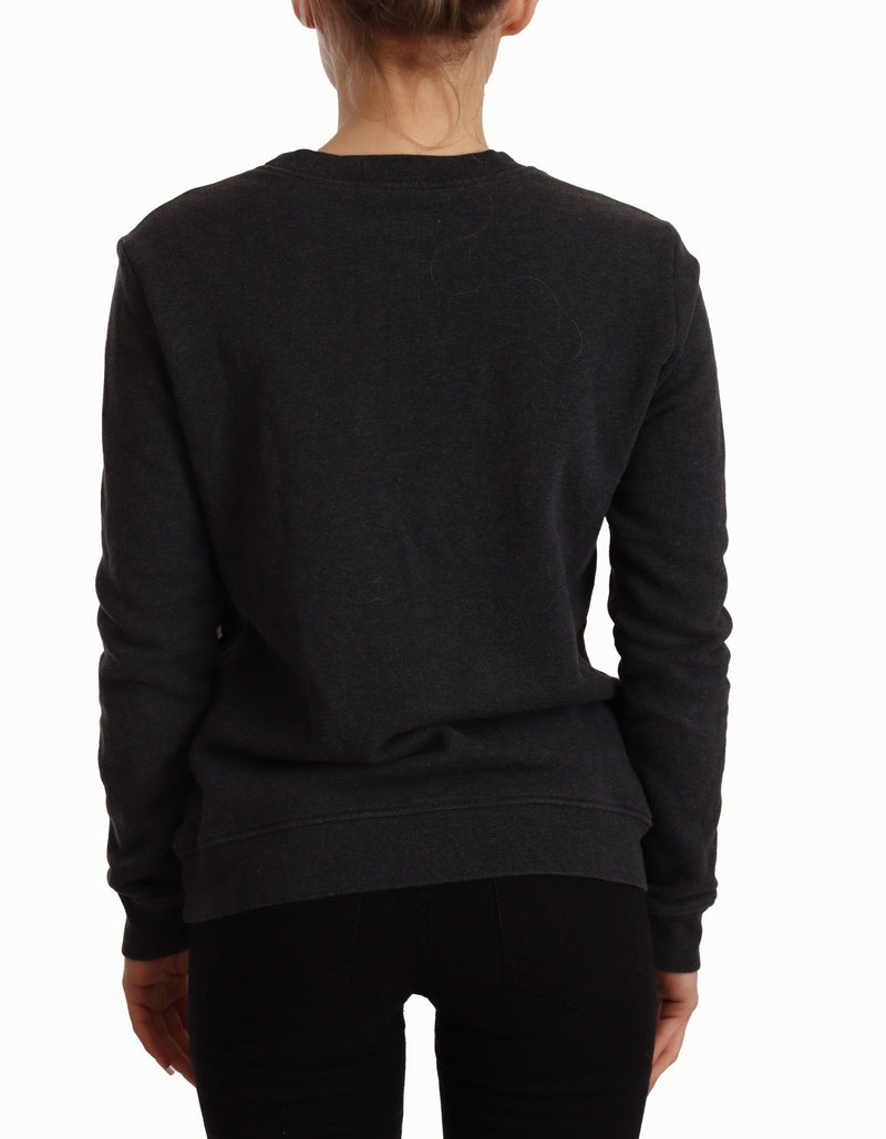 Pullover Chic Black Leopard Crew Neck