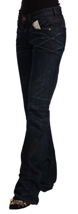 Chic Dark Blue Mid Taille Jeans