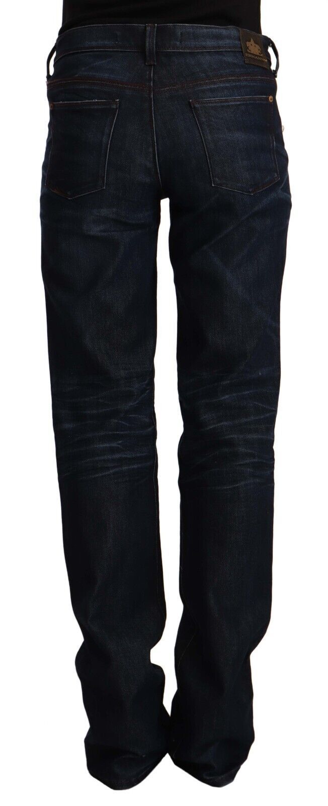 Jeans de cintura mid de color azul oscuro y elegantes