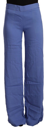 Schicke blaue Hose mit weitem Bein hoher Taille