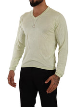 Elegante maglione pullover di seta a V seta