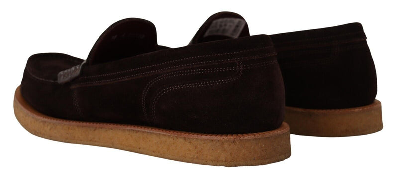 Elegante Wildleder -Krokodil -Slipper in Braun