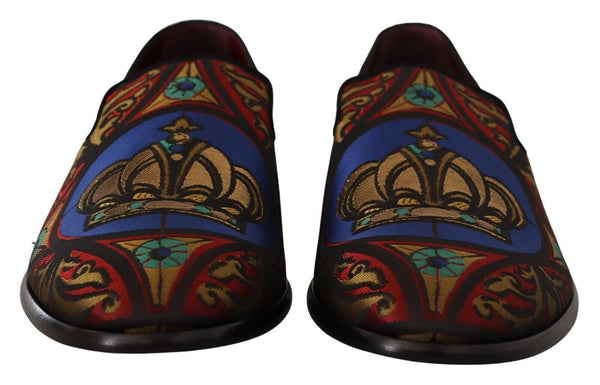 Multicolor Jacquard Slide-on Loafer Pantoffeln