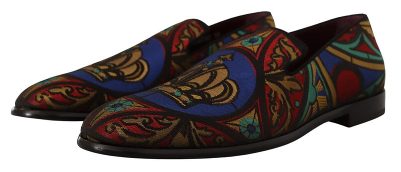 Multicolor Jacquard Slide-on Loafer Pantoffeln