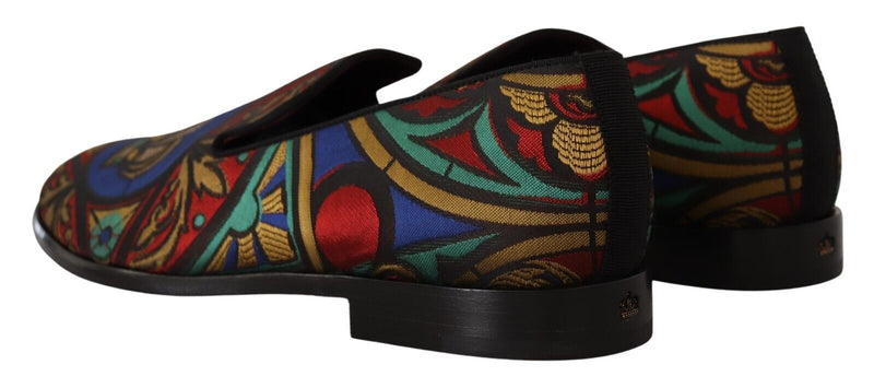 Multicolor Jacquard Slide-on Loafer Pantoffeln