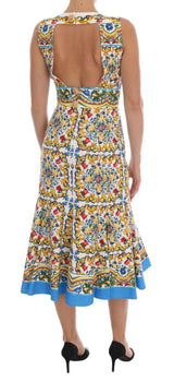 Majolica Print Midi Scheide Kleid