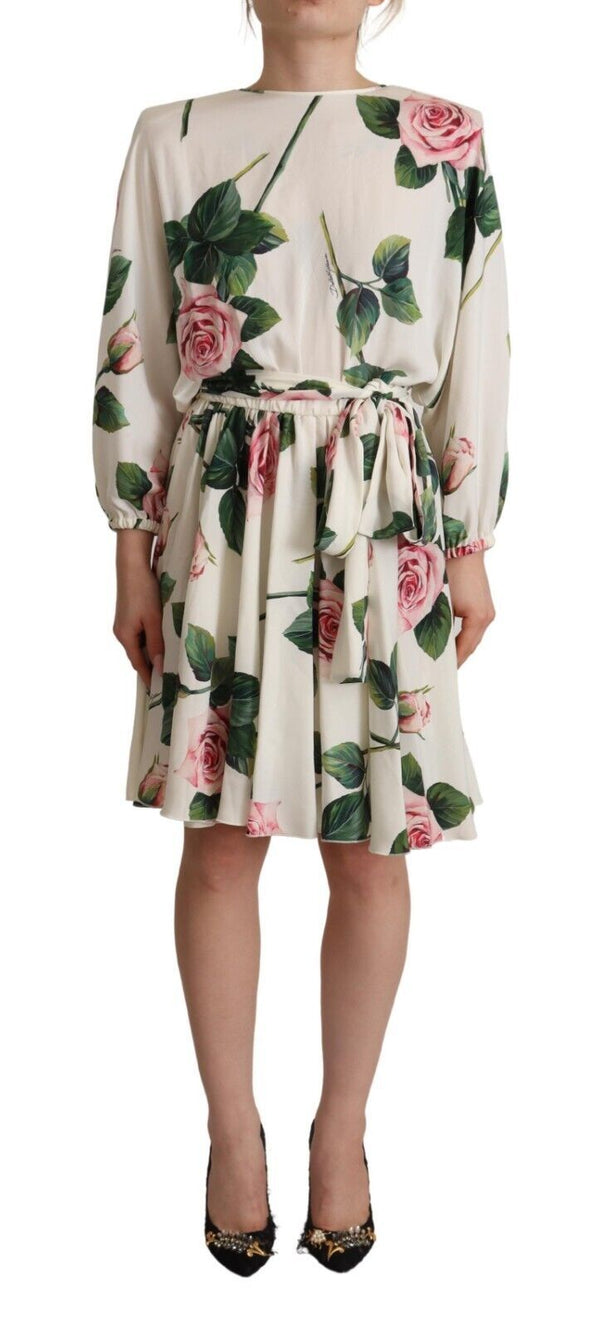 Robe A-Line Floral Elegant Silk Floral