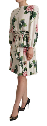 Robe A-Line Floral Elegant Silk Floral