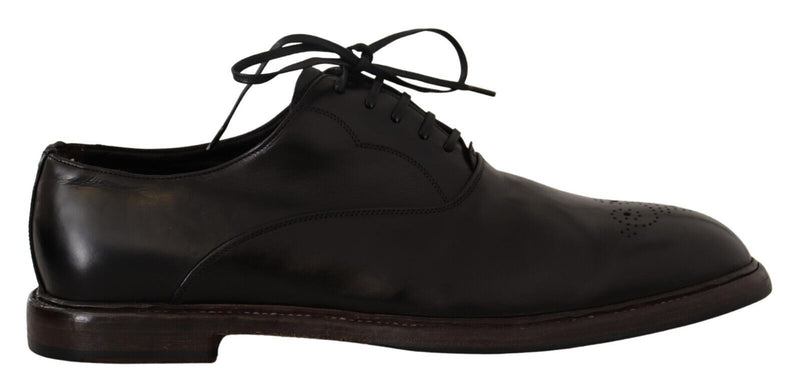 Elegantes schwarzes Leder Derby formelle Schuhe