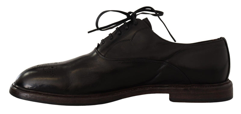 Elegantes schwarzes Leder Derby formelle Schuhe