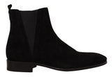 Elegantes botas Chelsea de cuero de gamuza