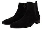 Elegantes botas Chelsea de cuero de gamuza