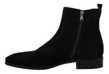 Elegantes botas Chelsea de cuero de gamuza