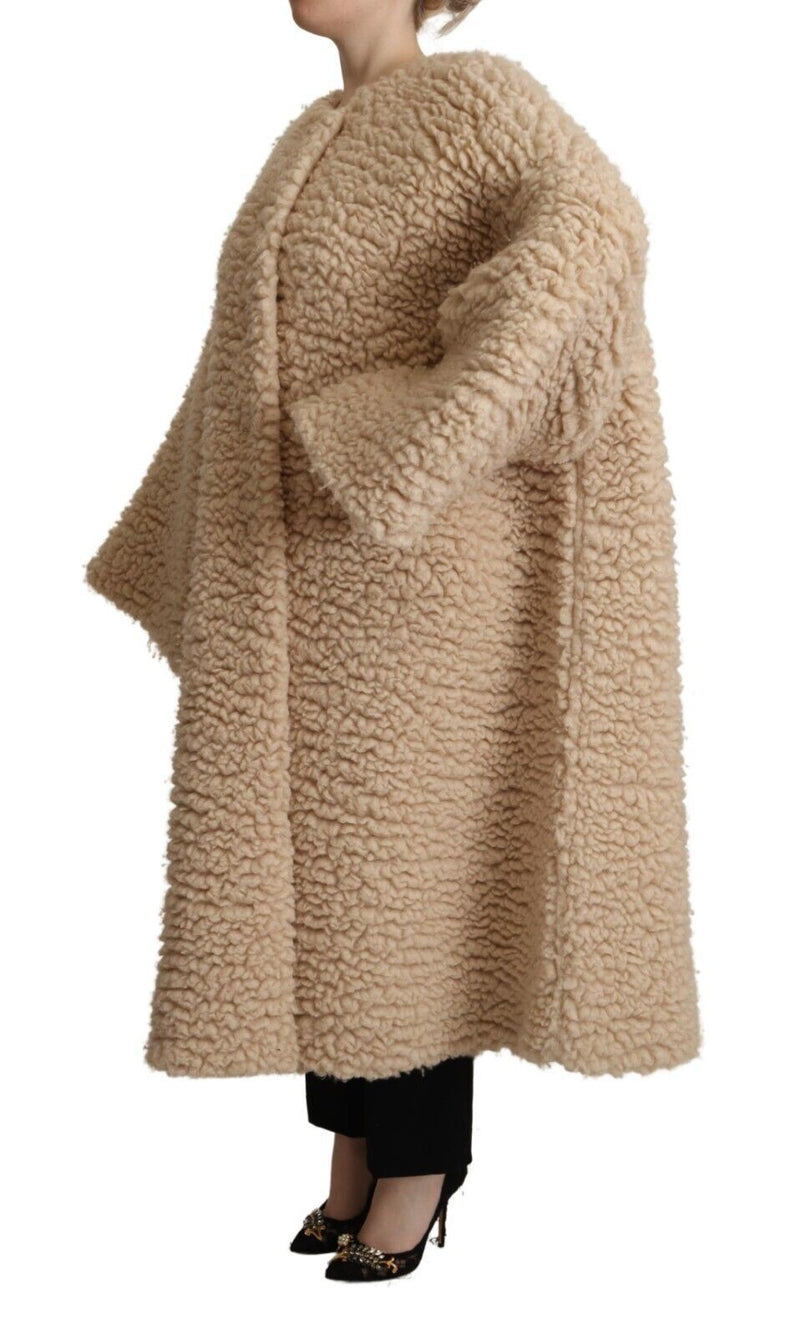 Elegante chaqueta de abrigo de cachemir beige