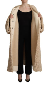 Elegante giacca da overcoat Beige Cashmere