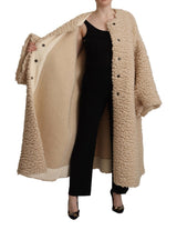 Elegante chaqueta de abrigo de cachemir beige