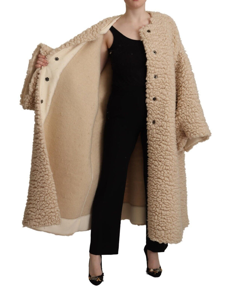 Elegante beige Kaschmir -Manteljacke