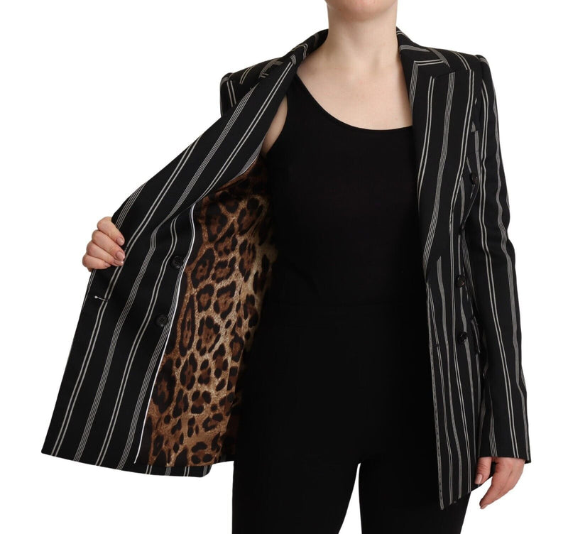 Elegante gestreifte Wollstreckjacke