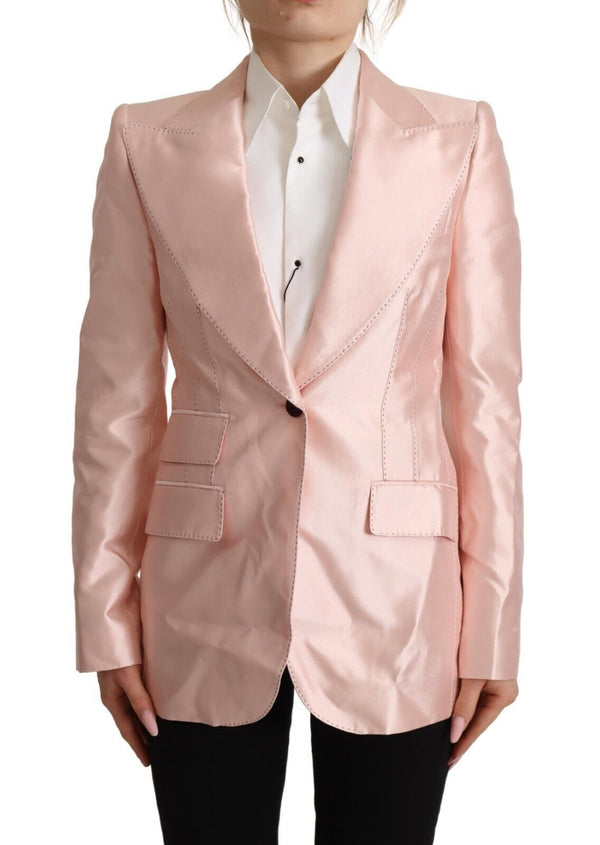 Veste de blazer en soie rose élégante