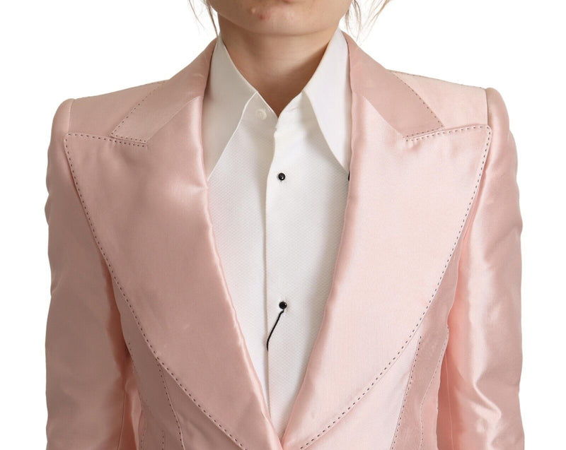 Elegante chaqueta de blazer de seda rosa