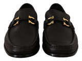 Elegant Black Calf Leather Loafers