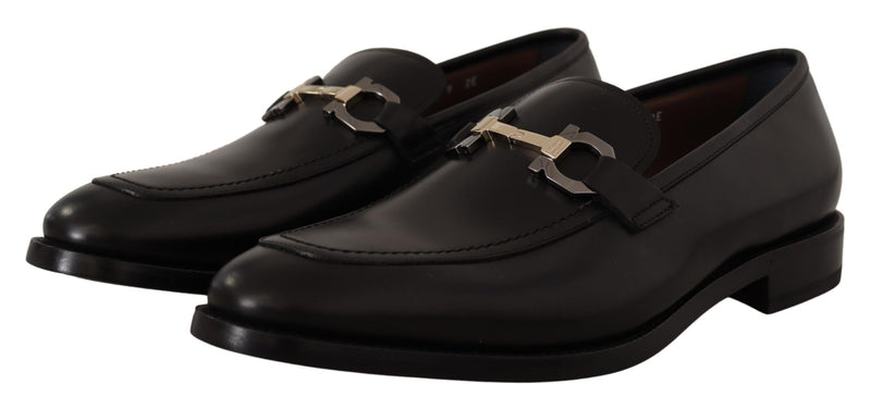 Mocasines de bit de cuero negro suave gancio