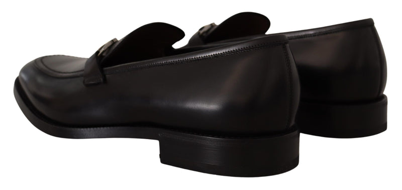 Mocasines de bit de cuero negro suave gancio