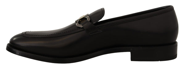 Mocassins de bit gancio en cuir noir suave