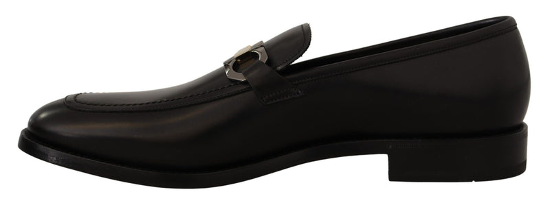 Mocasines de bit de cuero negro suave gancio