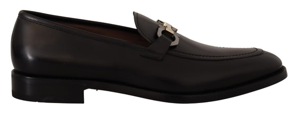 Mocassins de bit gancio en cuir noir suave