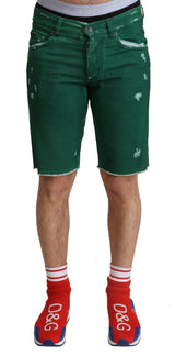 Pantalones cortos de bermudas de mezclilla verde elegante