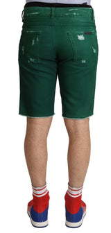 Pantalones cortos de bermudas de mezclilla verde elegante