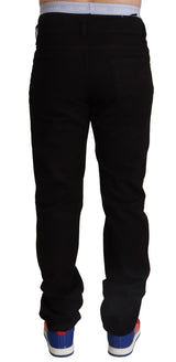 Eleganti pantaloni di cotone nero magro