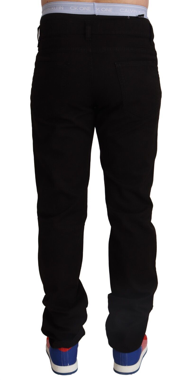 Pantalon en coton noir skinny élégant