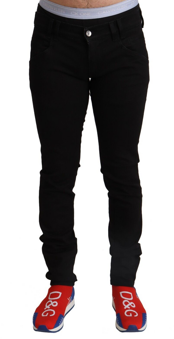 Eleganti jeans in denim nero slim fit