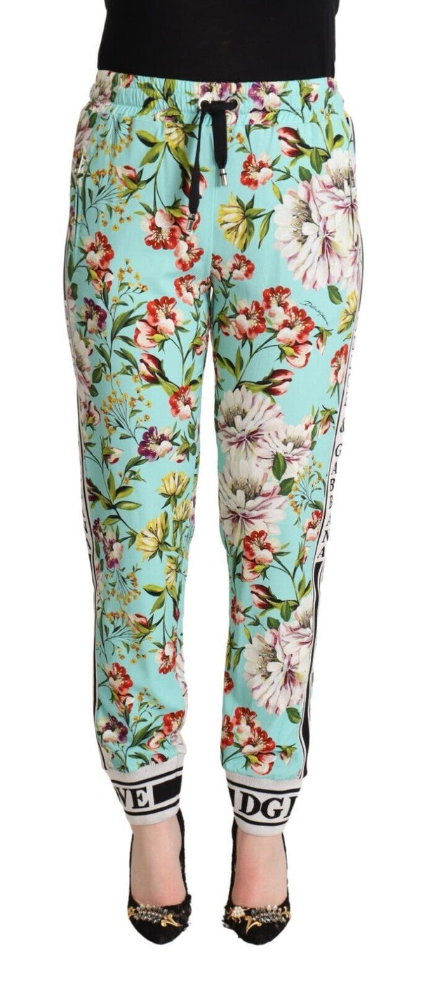 Floral viscose jogger παντελόνι σε πράσινο