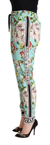 Pantalones de jogger de viscosa floral en verde