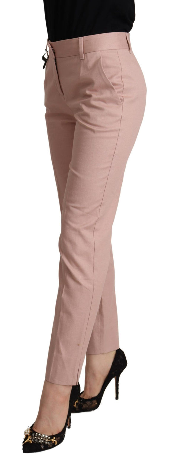 Pantalon percuté rose élégant pour style sophistiqué