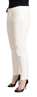 Elegantes jeans blancos delgados