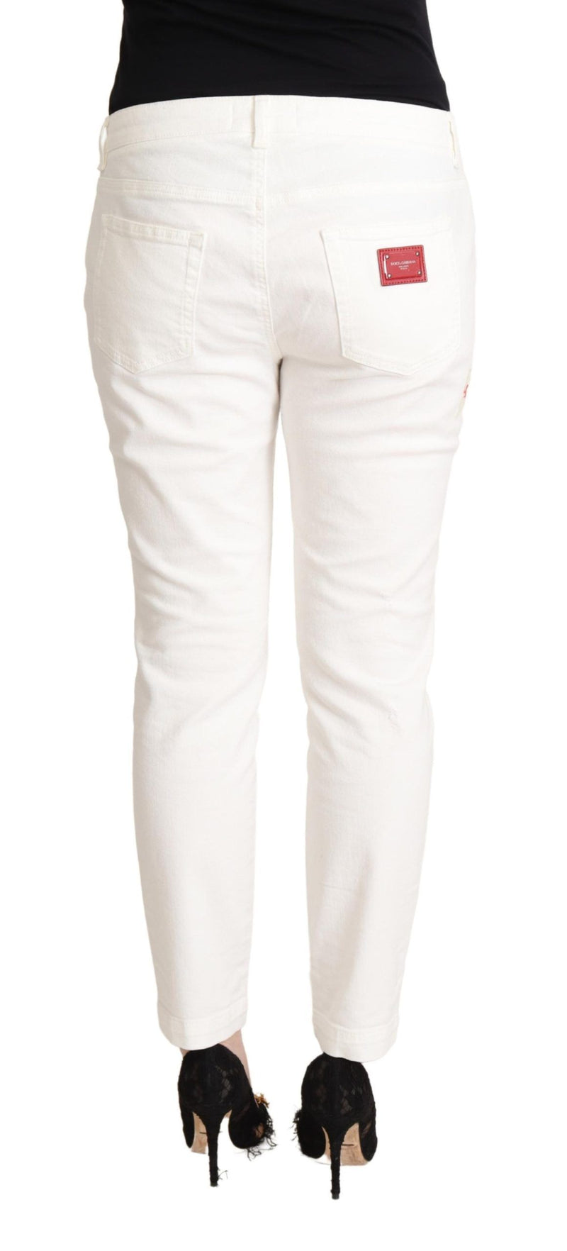 Jean en jean skinny blanc élégant