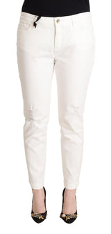 Elegantes jeans blancos delgados